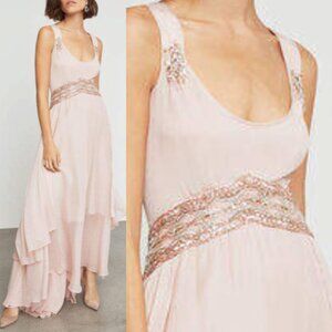 NWT BCBG Maxazria Sleeveless Beaded Embroidery Gown Dress Pink Size 4